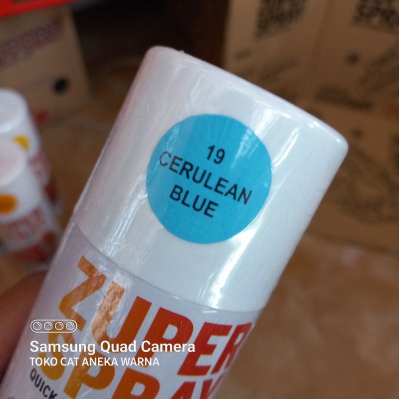 cat semprot 150cc cerulean blue biru zuper spray produk dari rj london spray paint pilok pilox pylox