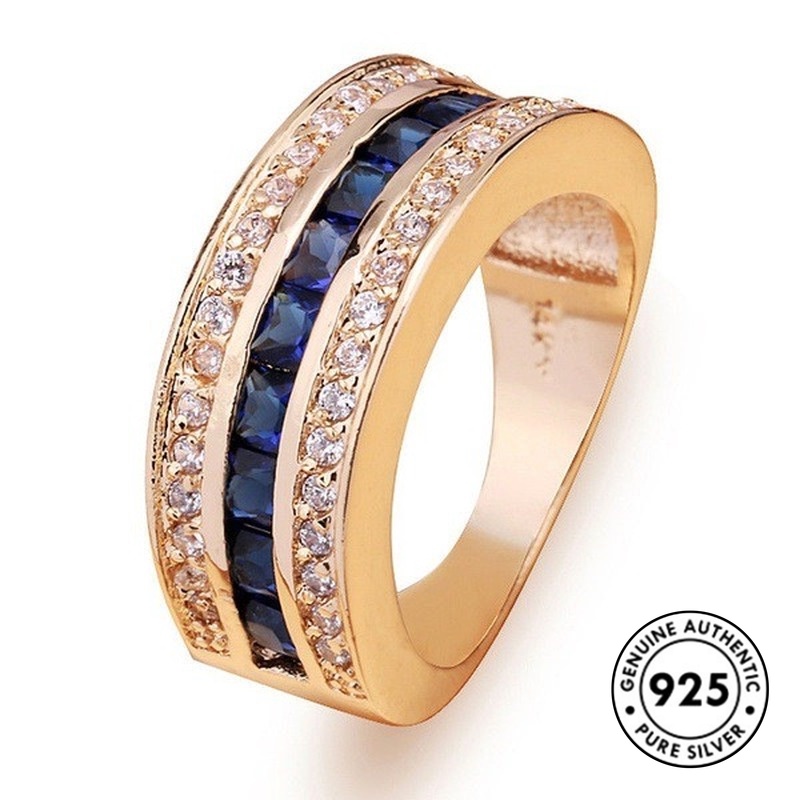 Cincin Pasangan Bahan S925 Silver 18k Gold Untuk Pria Dan Wanita