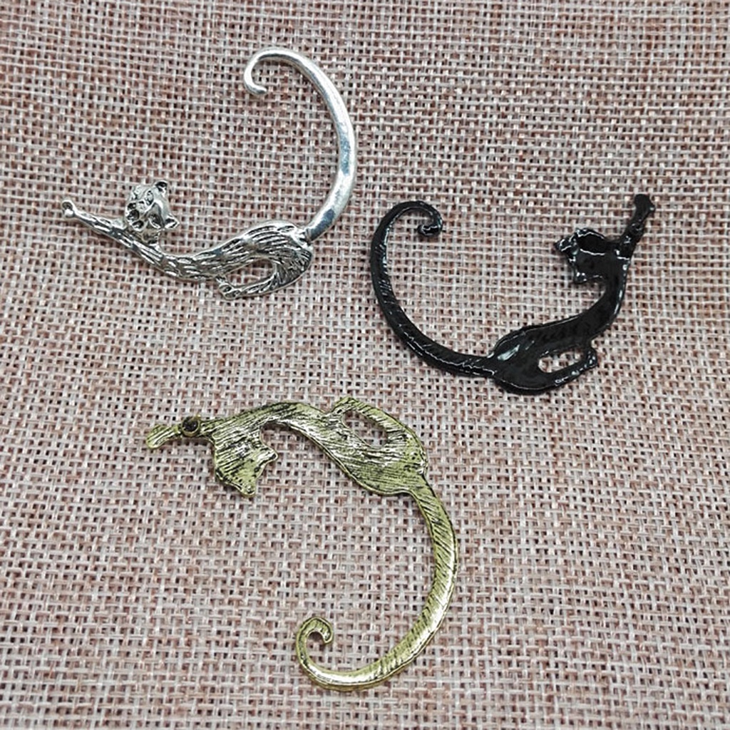 Hu Hu Hu Hu Hu Alat Bantu Pasang Kacamata♡ 1pc Anting Tusuk Bentuk Kucing Bahan Alloy Ringan Gaya Punk Retro