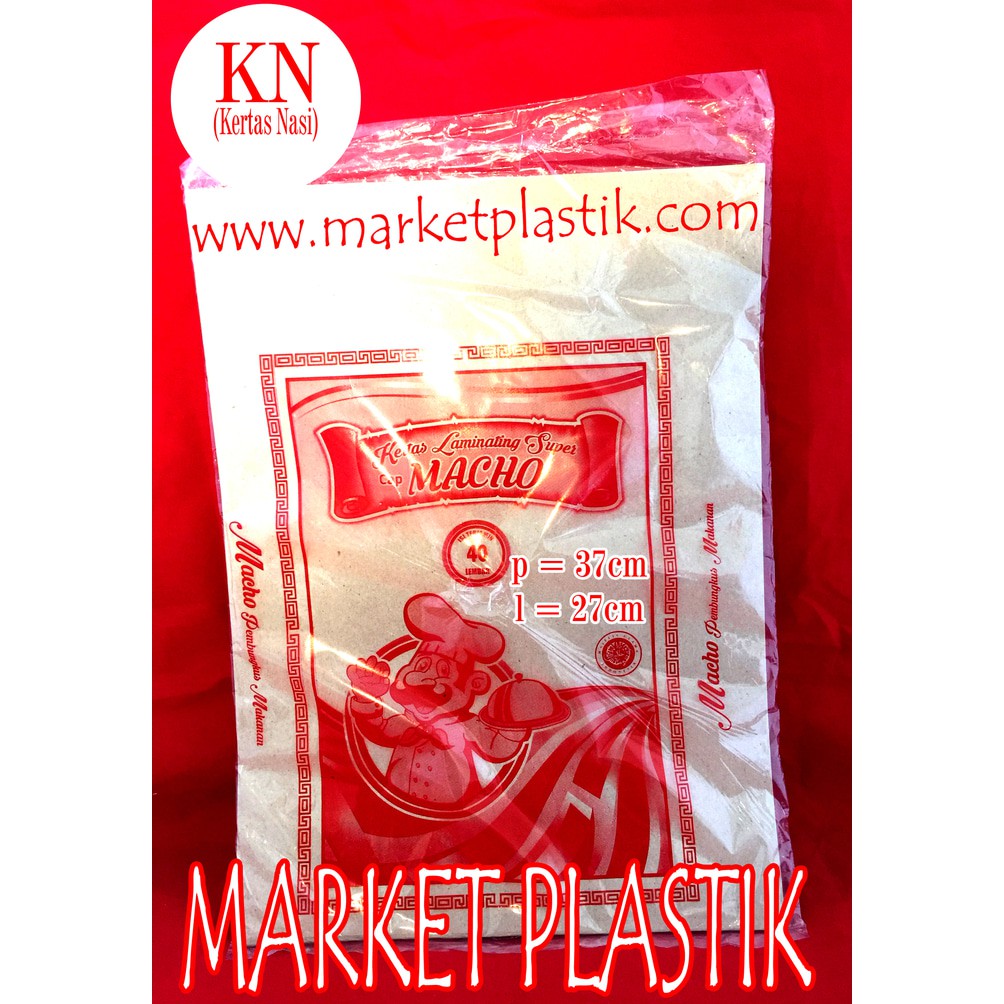 

Kertas Nasi Merk MACHO Merah/Kertas Nasi/Kertas Pembungkus 40Lembar
