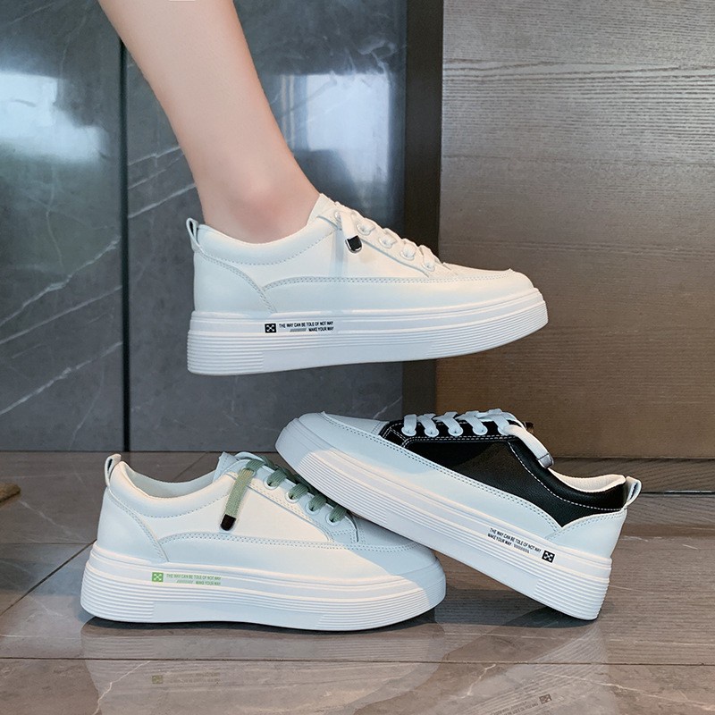 AVANCEID 1823 Sepatu Sneakers Wanita Sekolah Olahraga Sport Hitam Putih Import