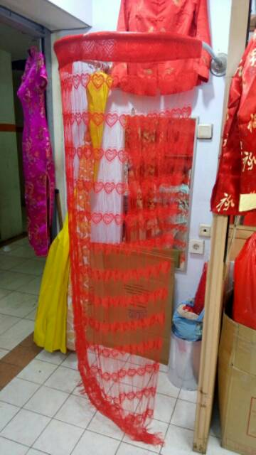 Tirai Pintu Love Shuang Xi Merah Pengantin