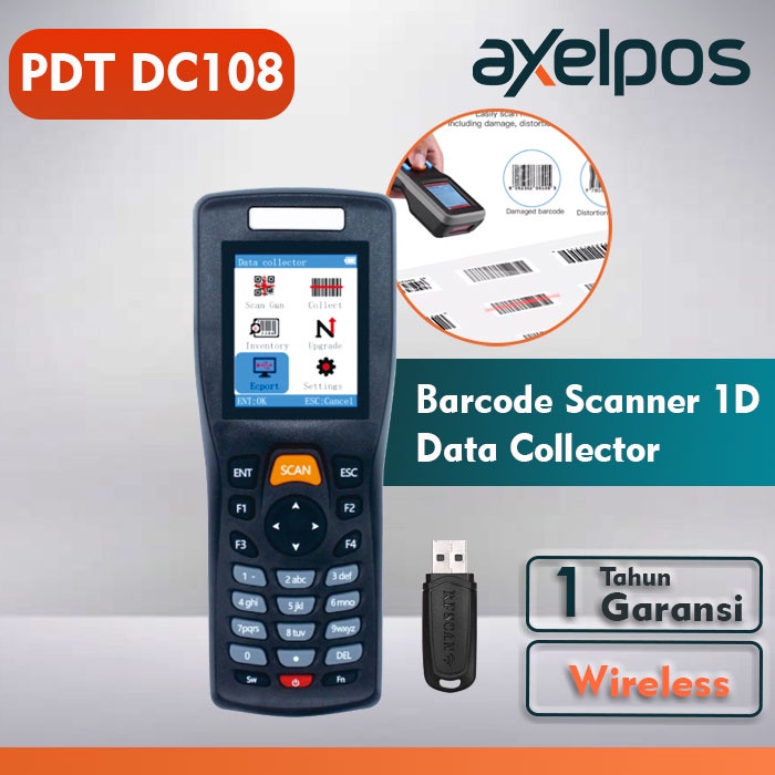 Barcode Scanner PDT 1D Wireless - Iware DC108 / DC-108 Inventory Data