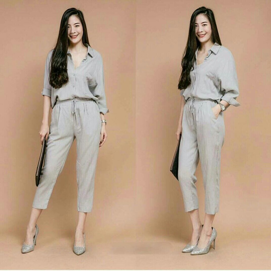 [[Pakaian Wanita Jaman Now]] Big JP Grey [Jumpsuit 0117] RBW | Shopee