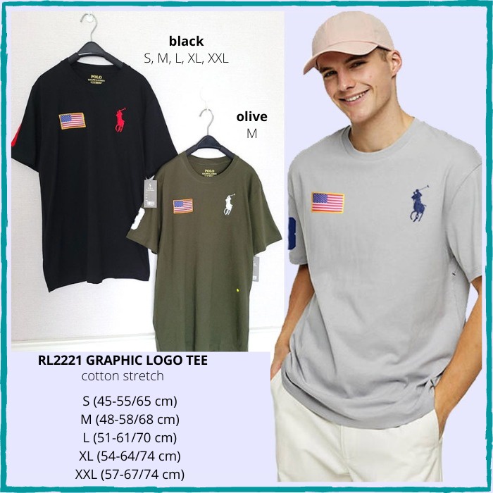 Baju Kaos Pria Ralph Lauren 2221 Graphic Logo Tee
