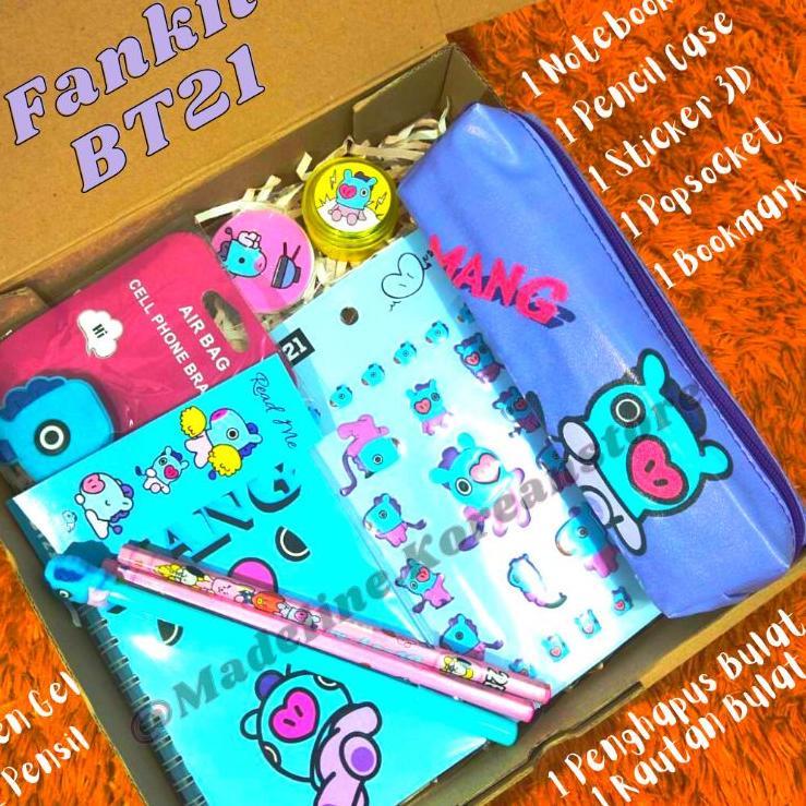 (TERLARIS) TERMURAH Paket Alat Tulis BT21 Gift Box BT21 / Hampers BT21 / Hampers Ulang Tahun Sidang 