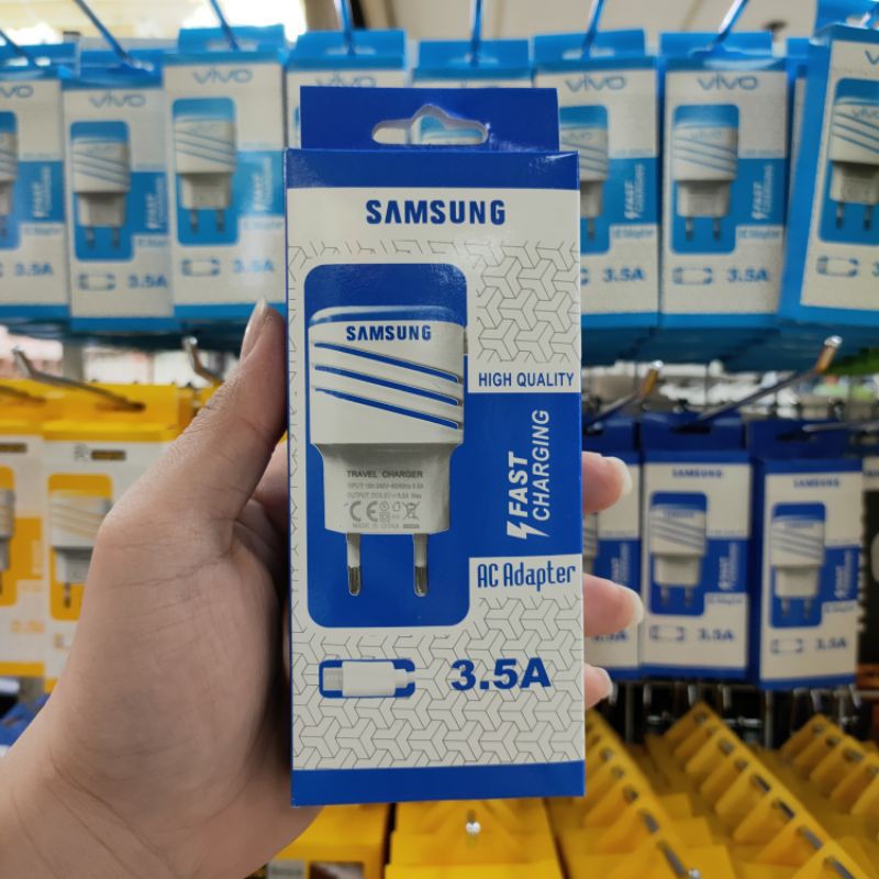 CHARGER SAMSUNG GARIS LED REAL 1.5A MICRO USB + 2 OUTPUT KUALITAS BAGUS IMPORT