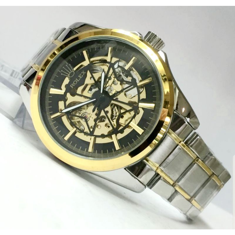 Jam Tangan Pria Otomatis Skeleton Rolex Big Chain Star