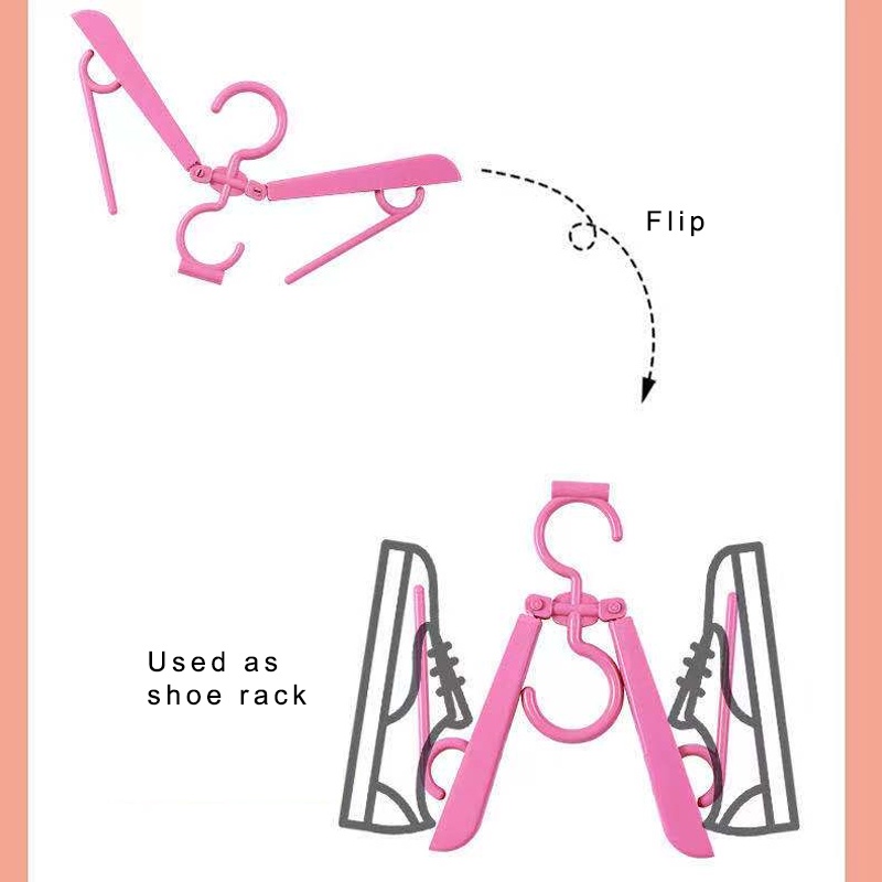 UNIGOOD - Adjustable Hanger Lipat Gantungan Baju Sepatu Multifungsi Magic Hanger 2 in 1