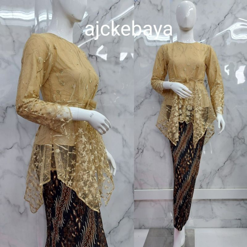 Kebaya Tille/Gomes Pita/Kebaya Modern/Setelan Kebaya Brokat/Kebaya Couple/Kebaya Terbaru-6