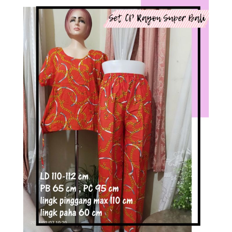 Set celana panjang Rayon Super