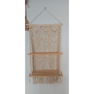 READY STOK) macrame rak kayu susun/ rak oil / macrame ambalan/ Dekorasi rumah