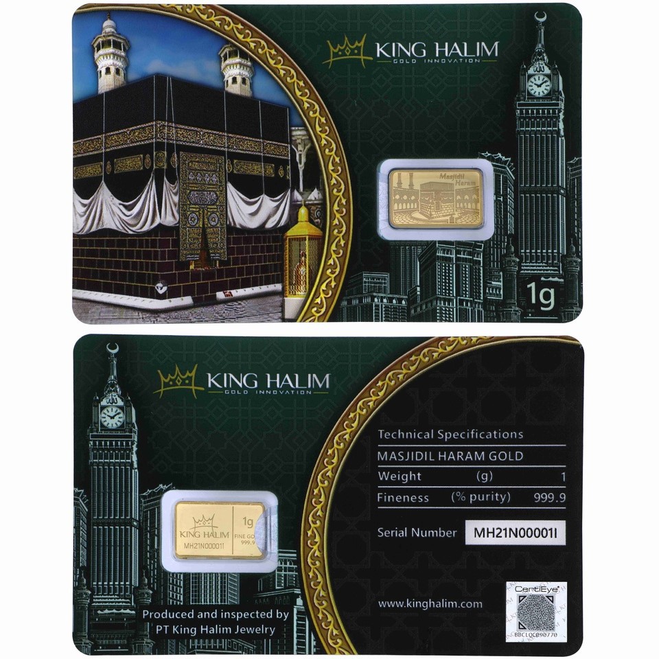 Logam Mulia King Halim / LM KH &quot;Masjid al-Haram / Kaaba&quot; 24K 1 gram - SDW Gold -