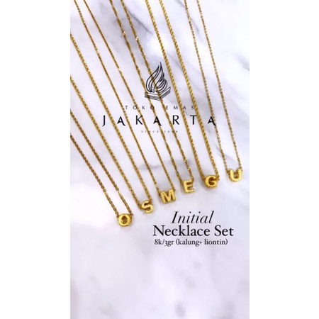 Kalung Set Huruf Kadar 8K/375 ll 3 Gram // UNTUH PILIHAN HURUF TULIS SAJA DINOTE SAAT CHECK OUT