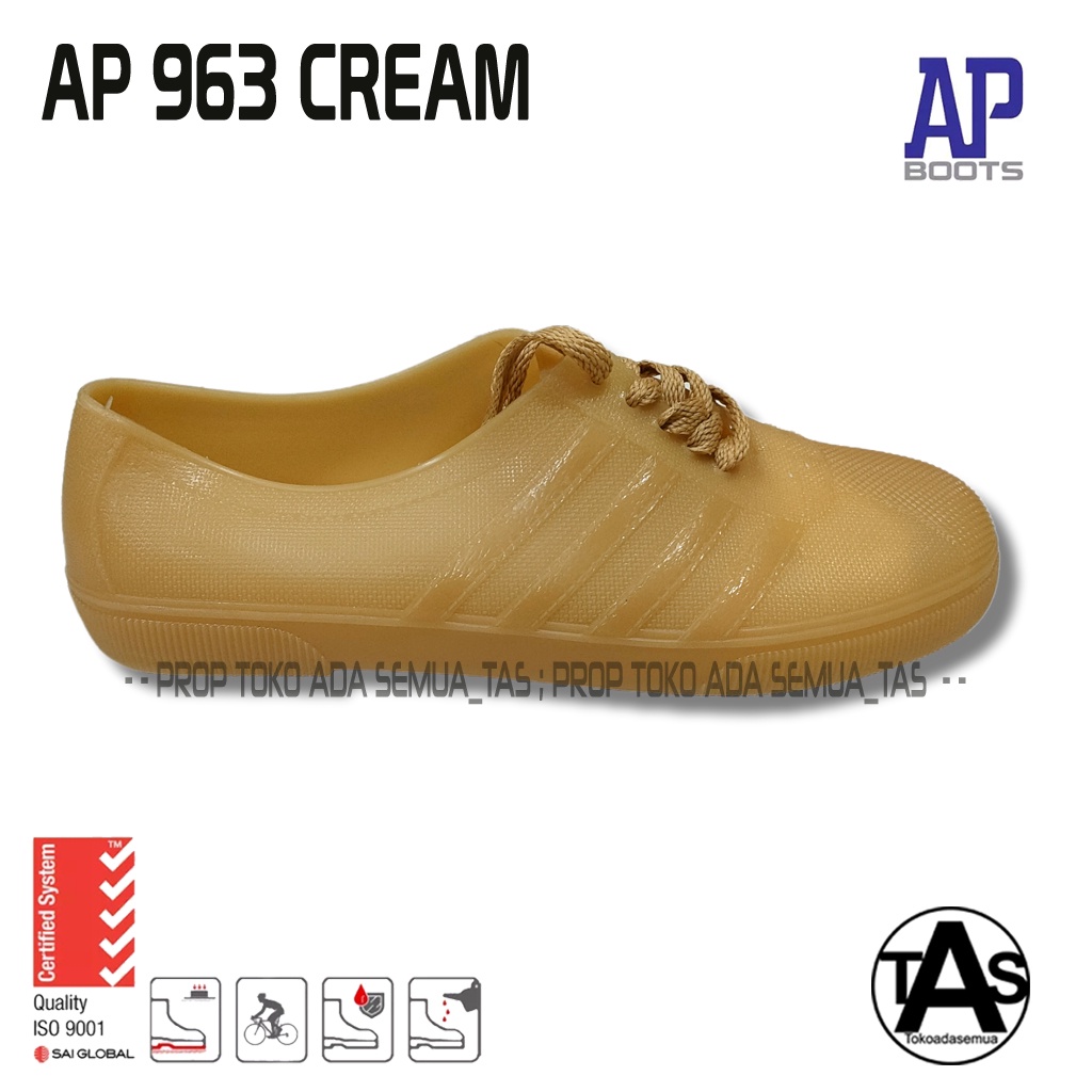 Sepatu Karet  AP Boots Cucuk 963 CREAM Size 39-43 - Sepatu Karet AP Boots Multifungsi  - AP Boots Petani dan Berkebun