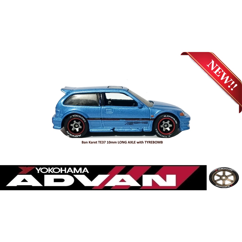 BAN KARET HW X TE37 10mm TYREBOMB RARE BLACK R SILVER