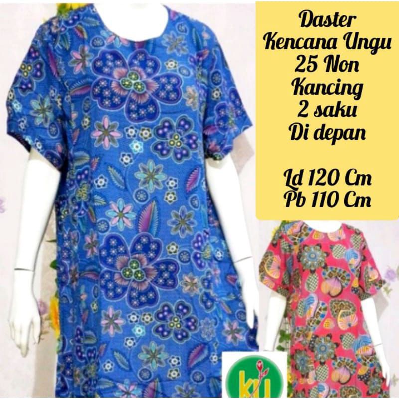 daster kencana ungu model 25 label biru asli original