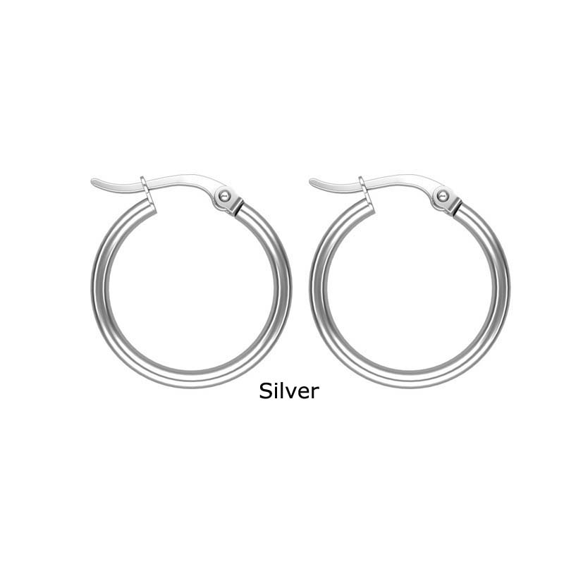 1pairs Stainless Steel Prevent Allergy Hoop Earrings 10-20mm