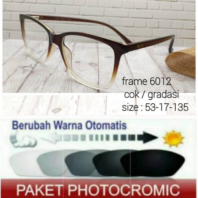 Frame Kacamata Pria Sporty Kaca mata Wanita Free Photocromic / Photogrey Minus plus Anti Radiasi