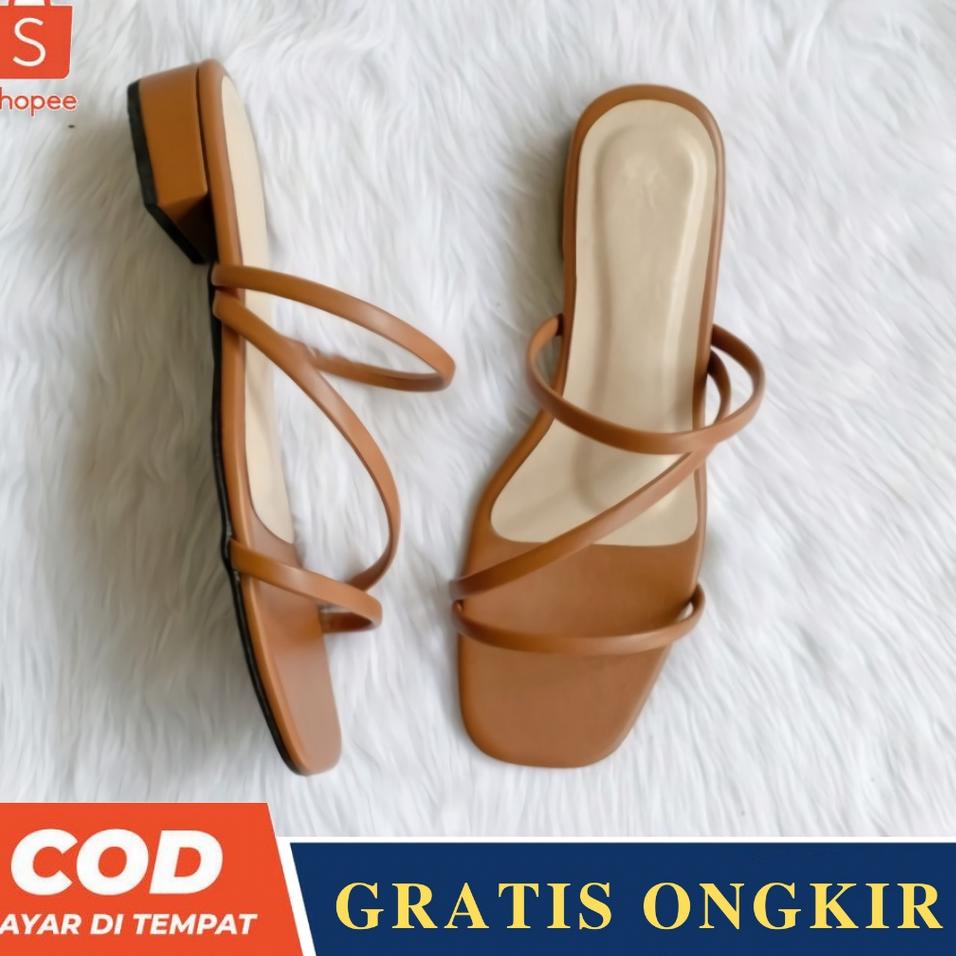 (xldu -83) Sandal Heels Wanita Terbaru Tali Slop Selop Cewek Dewasa Ibu Ibu Kenian Cocok Buat Pesta 