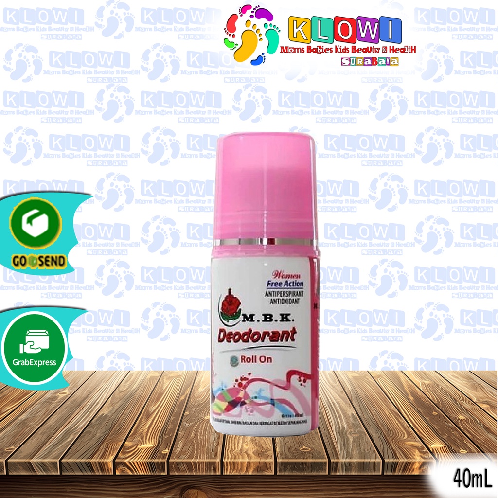 M.B.K Roll On Pink Women Free Action 40 ml/Deodorant / Penghilang Bau Badan Wanita / mbk 1 PCS