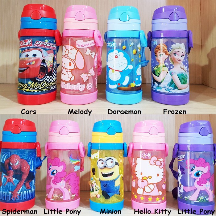 Botol minum karakter anak NX-450 karakter My little pony Cars Frozen Minnion  Doraemon 450ml