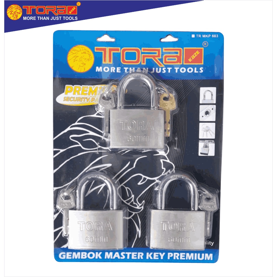 TORA Gembok Master Key Premium 60 mm - Master Key New 3 Pcs