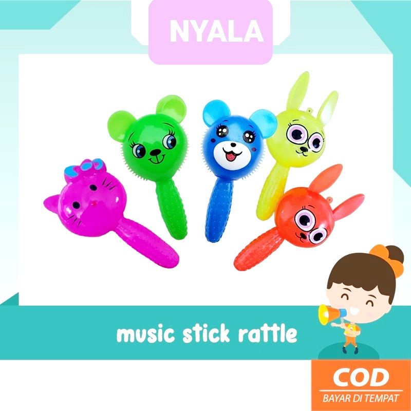 Mainan Anak Balita Music Stick rattle Nyala dan bunyi Kerincingan Bunyi Toet toet