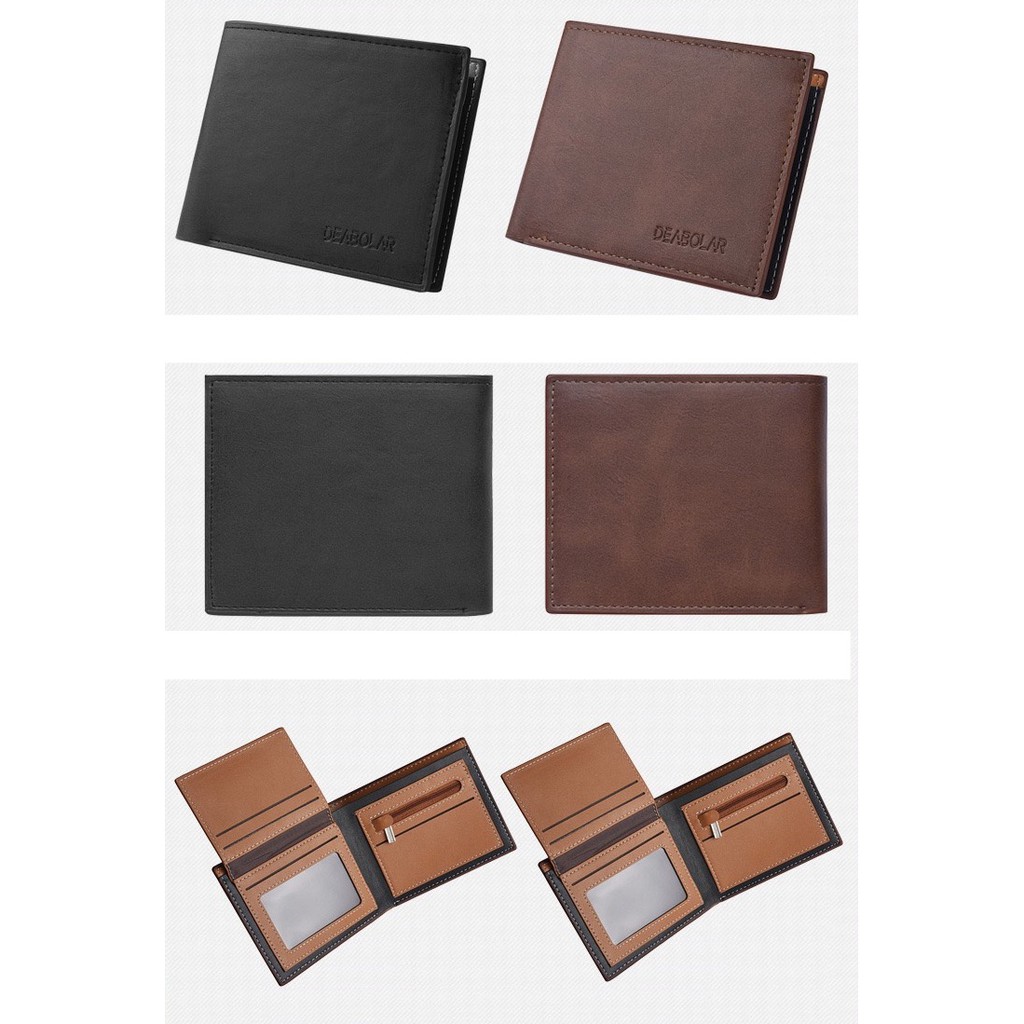 DOMPET PRIA WALLET UANG TEBAL TEMPAT KOIN RESLETING BAHAN SEMI KULIT PREMIUM JC803