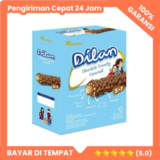 

Dilan Chocolate Crunchy Caramel 24gr isi 12 Crunchy Choco Caramel Snack Hampers Rembang