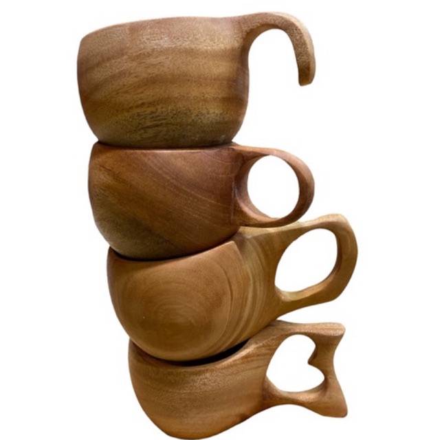 Wooden Cup with Handle / Cangkir Kayu Jati /Mahoni