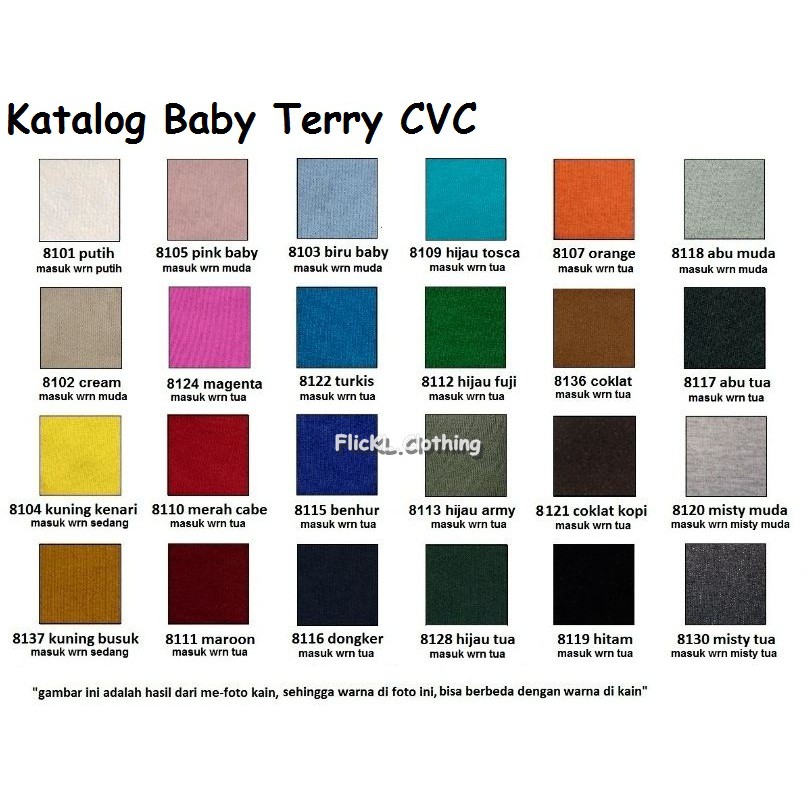 Bahan Kain Baby Terry CVC Cotton Katun Training Sweater