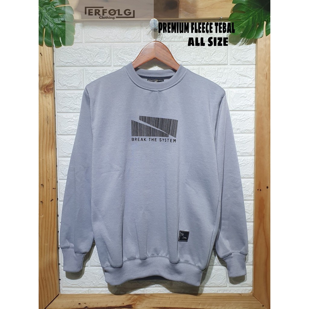 Sweater Crewneck Pria Distro Original Abu Muda Switer Oblong Cowok Brand Lokal Bandung Unisex Ori