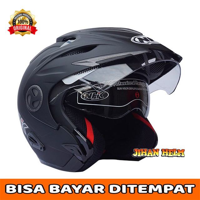 HELM / NHK / HELM NHK / HELM NHK AVIATOR BLACK DOFF ORIGINAL SNI TERMURAH