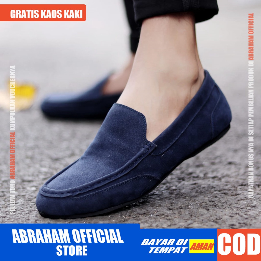 ABRHM x MODNEX Sepatu Casual Slip On Kulit Sintetis Kasual Formal Pria Santai Kerja Kuliah Anti Slip Original