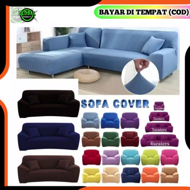 SARUNG SOFA SIKU SUDUT L SHAPED COVER SOFA 1 2 3 4 SEATER ELASTIS KURSI BANGKU RUANG TAMU