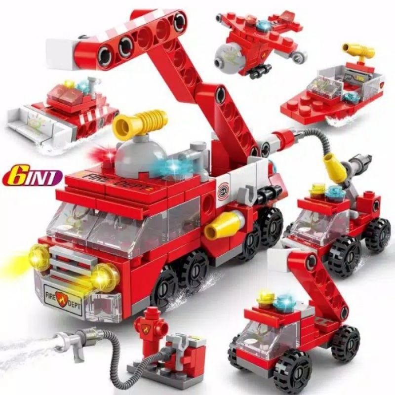 Mainan Lego Block Fire Brigade City Fire - Lego Lele Fire Pemadam