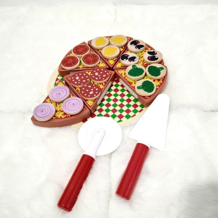 Pizza Mainan Kayu Wooden Toys Pretend Play Mainan Edukasi