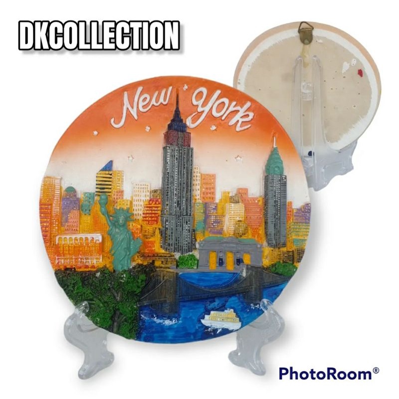 Pajangan piring newyork pajangan piring Amerika Souvenir pajangan meja New York