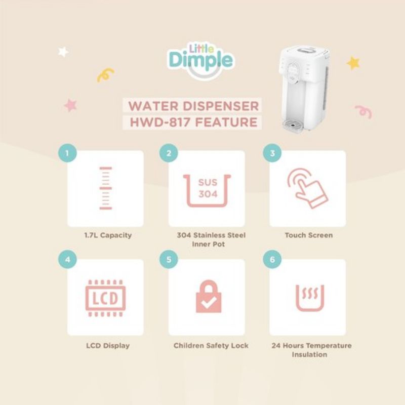 Little Dimple Smart Water Dispenser 1,7 Liter HWD817