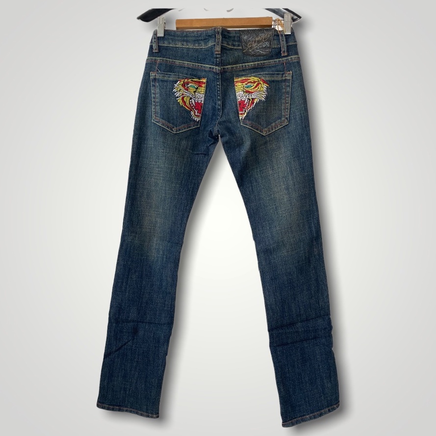 Jeans Panjang Wanita Ed Hardy Navy Size 28