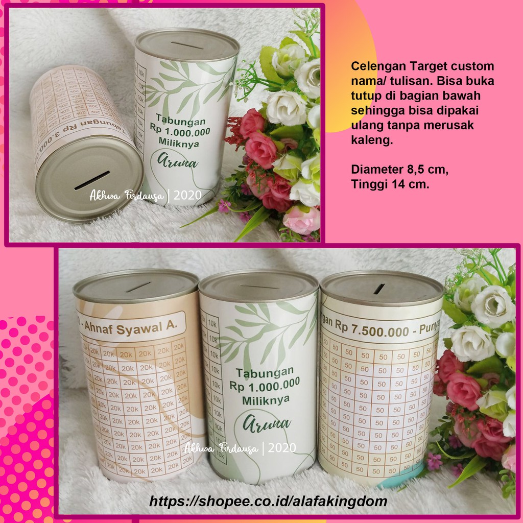 Celengan Target Custom Celengan Viral Tabungan Target Buka Tutup Tabungan Target Custom