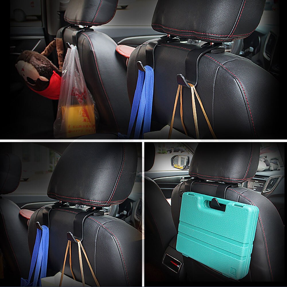 Hot 1pcs car Seat Back Hook for Bags Headrest Mount Tas Botol Serba Serbi Kait Plastik Gantungan Klip Untuk Tas Belanja Organizer Mobil Produk Auto Compact strong car Mount Holder