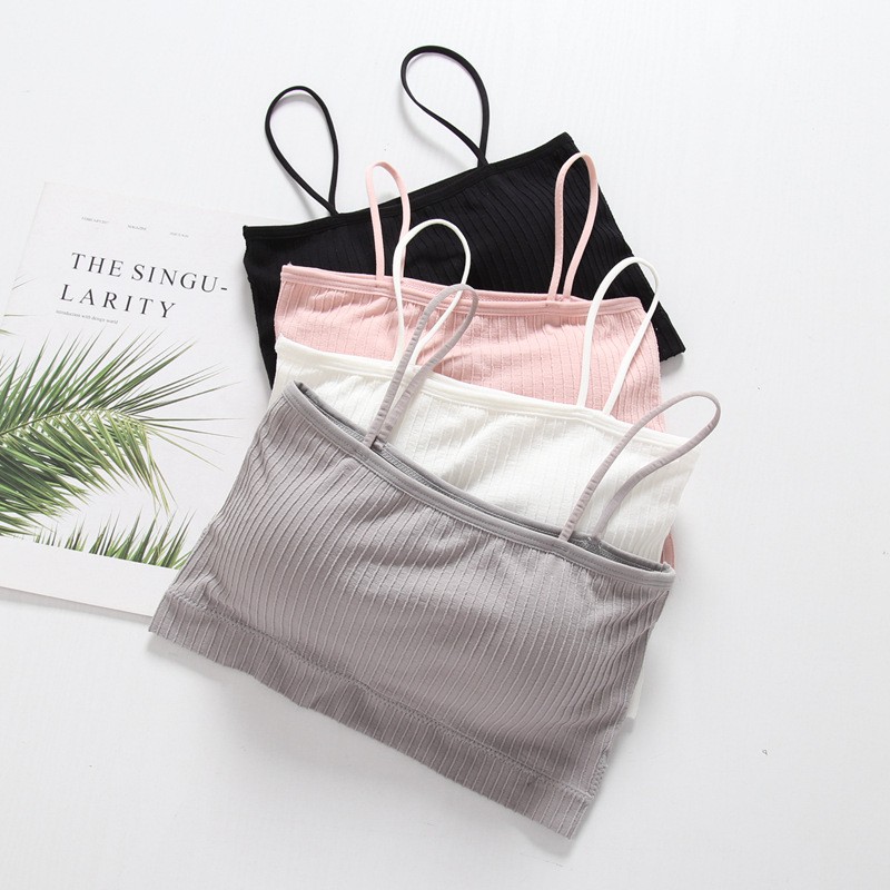 GO! BR006 Bra Garis polos wanita TANK TOP tanpa kawat bahan halus BH cewek TANKTOP simple import COD