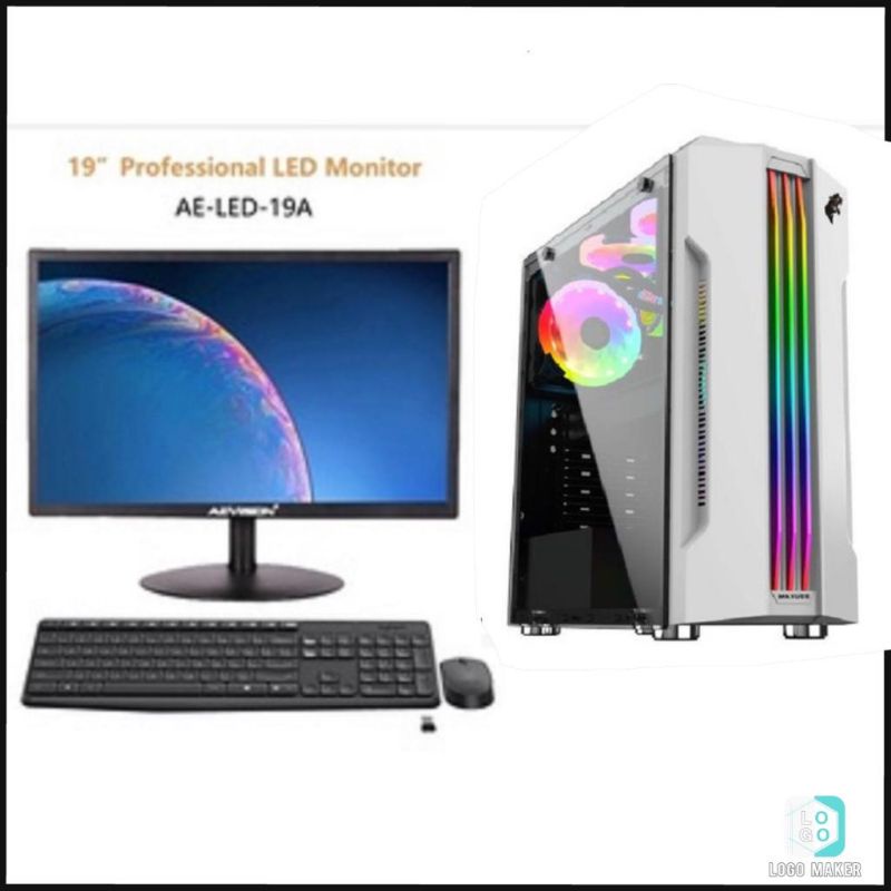 PC Core i7 Led 19 inc Vga 2gb 8Gb FREE SSD 120 Gb keyboard mouse RGB FULLSET SIAP PAKAI