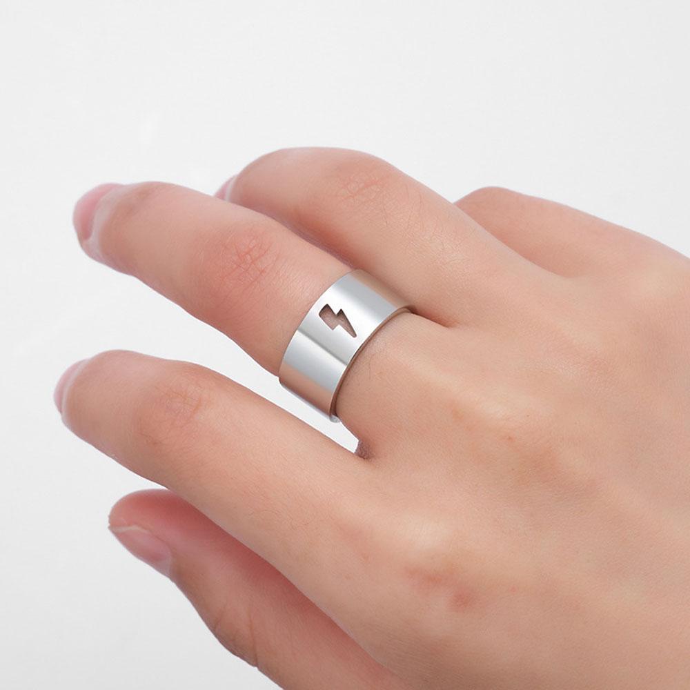 Mxbeauty Cincin Pasangan Trendy Punk Senada Cinta Pria Pesawat Perhiasan Fashion