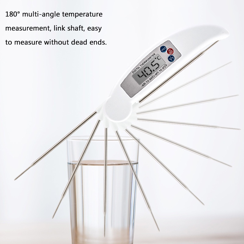 1pc Termometer Makanan Digital Model Lipat Bahan Stainless Steel Ultra Tipis Untuk Bbq