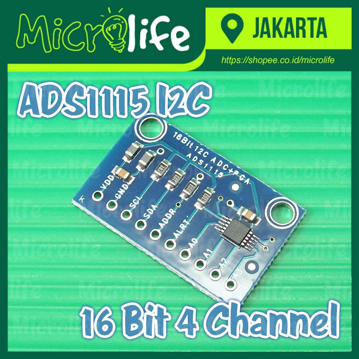 ADS1115 I2C 16 Bit Module ADC 4 Channel