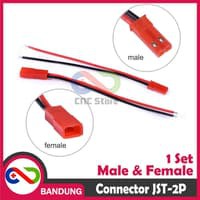 JST-2P JST CONNECTOR 2 PIN MALE FEMALE PAIR 10CM CABLE LIPO BATTERY KONEKTOR BATERAI