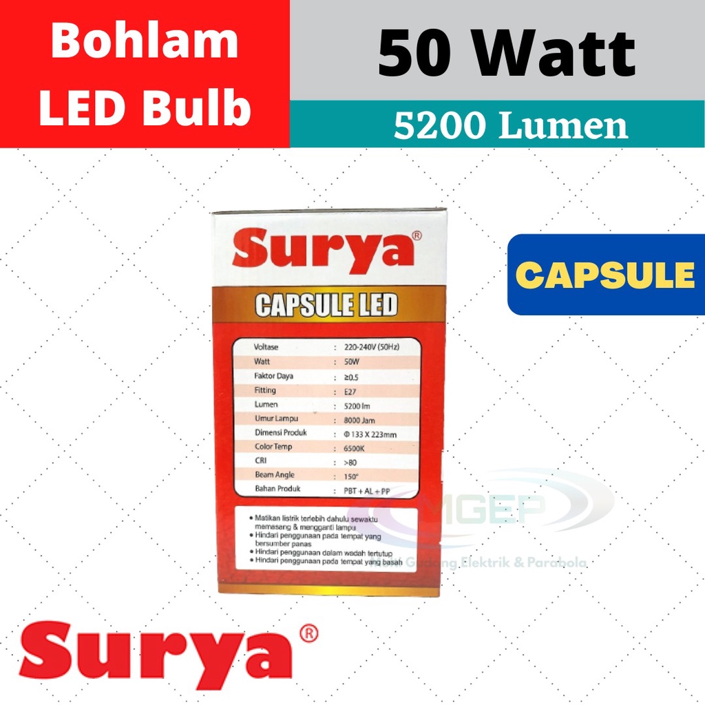 Lampu LED Surya Capsule New 50 Watt 50 W Putih Cool Daylight Original